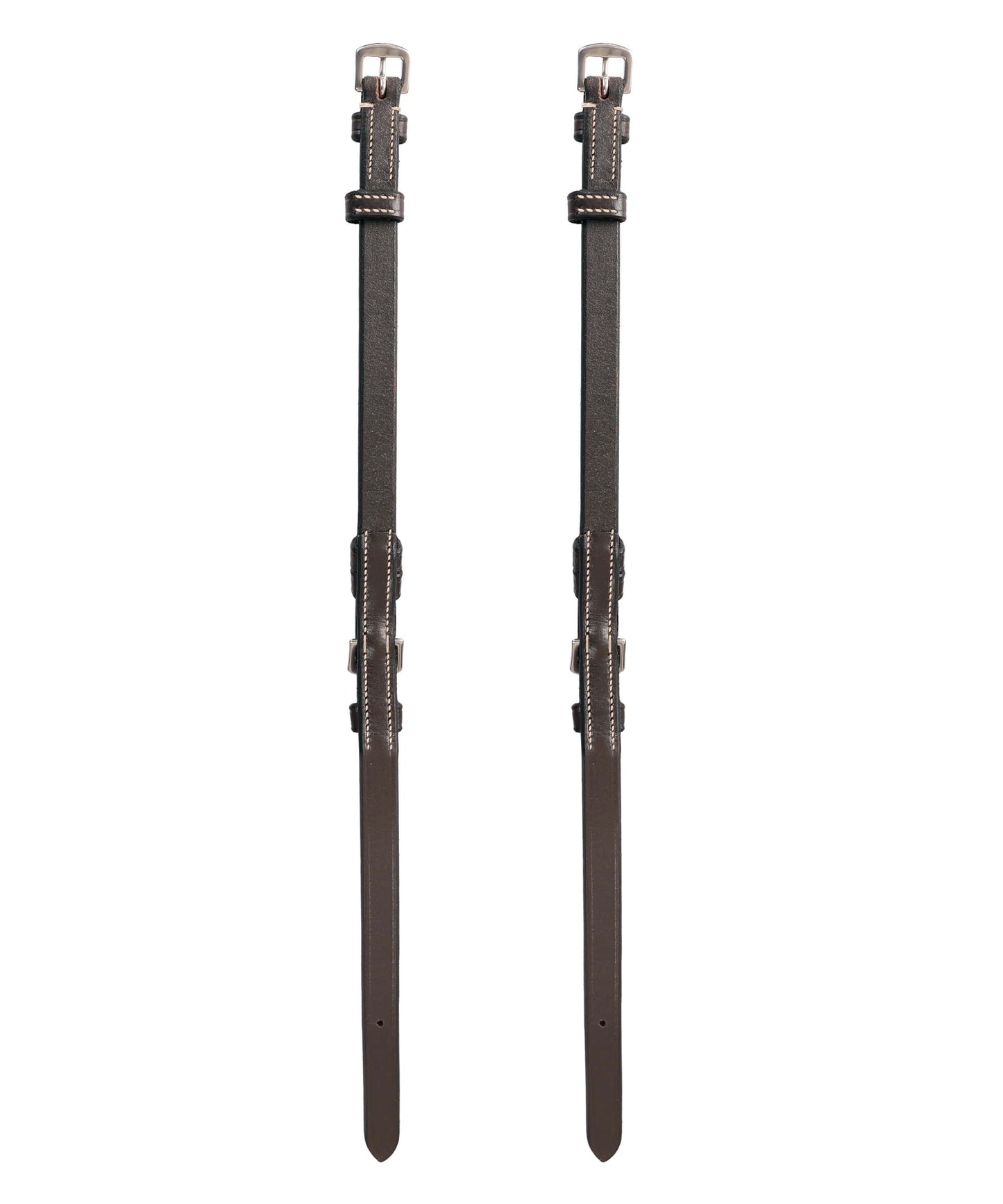 Bridles & Reins ExionPro Bridle Cheek Pieces With Buckle Fastening - White Stitching