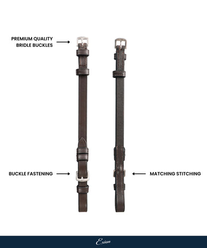 Bridles & Reins ExionPro Bridle Cheek Pieces With Buckle Fastening - Matching Stitching