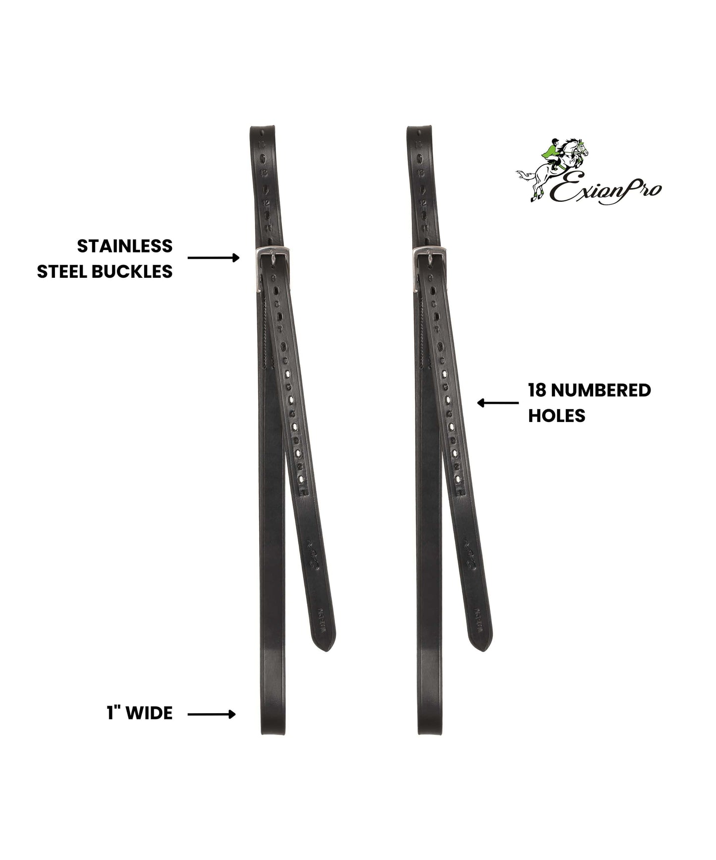 Bridles & Reins ExionPro Pre-Stretched Stirrup Leathers