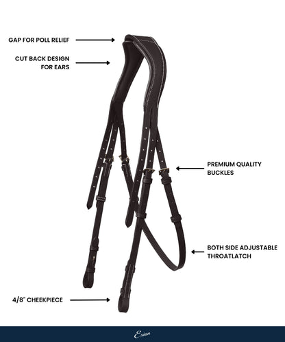 Bridles & Reins ExionPro Triple Strap 'Anti-Pressure' Crownpiece