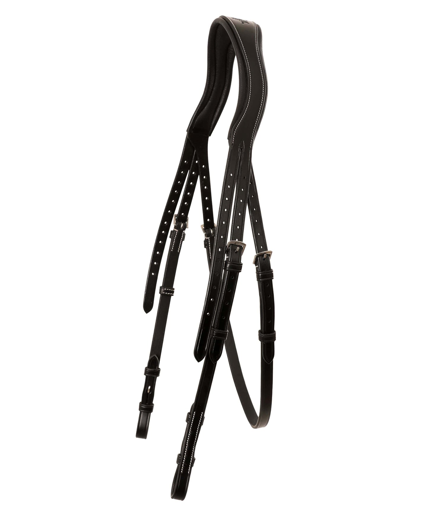 Bridles & Reins ExionPro 'W-Shaped' Crownpiece - White Stitching