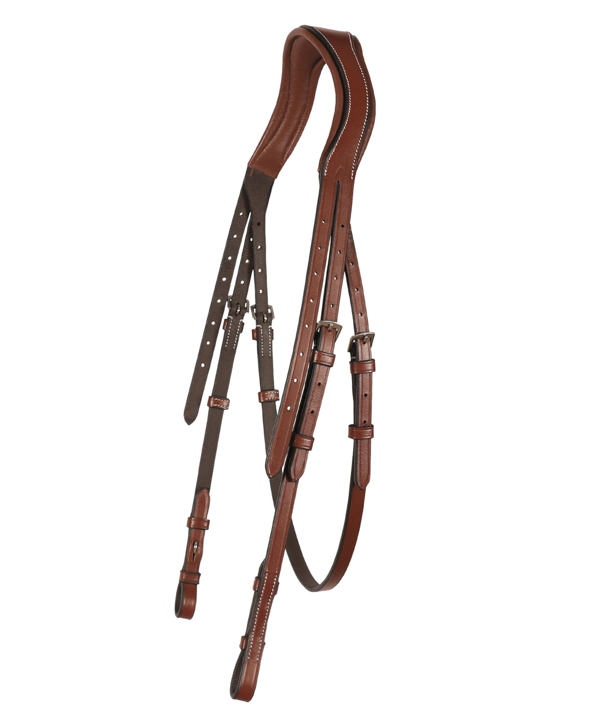 Bridles & Reins ExionPro 'W-Shaped' Crownpiece - White Stitching