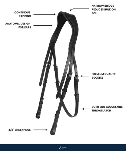 Bridles & Reins Replacement Crownpiece of ExionPro Dressage Anti-Pressure Raised Comfort Padded Bridle