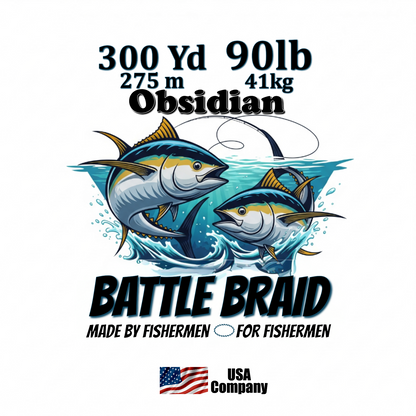 BATTLE BRAID OBSIDIAN 300YRD SPOOL 8x PE