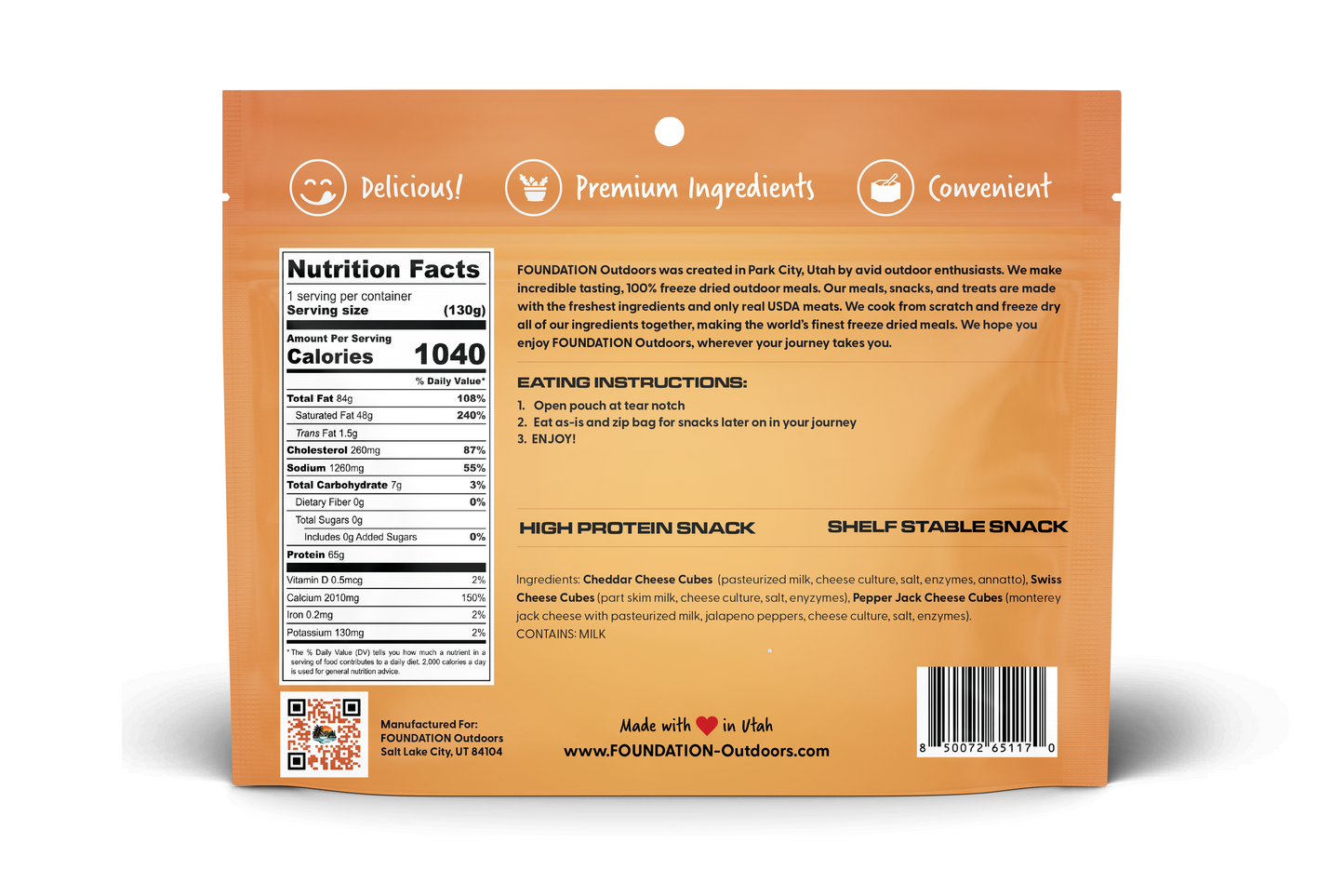 Foundation Outdoors Three Cheese Medley Bites