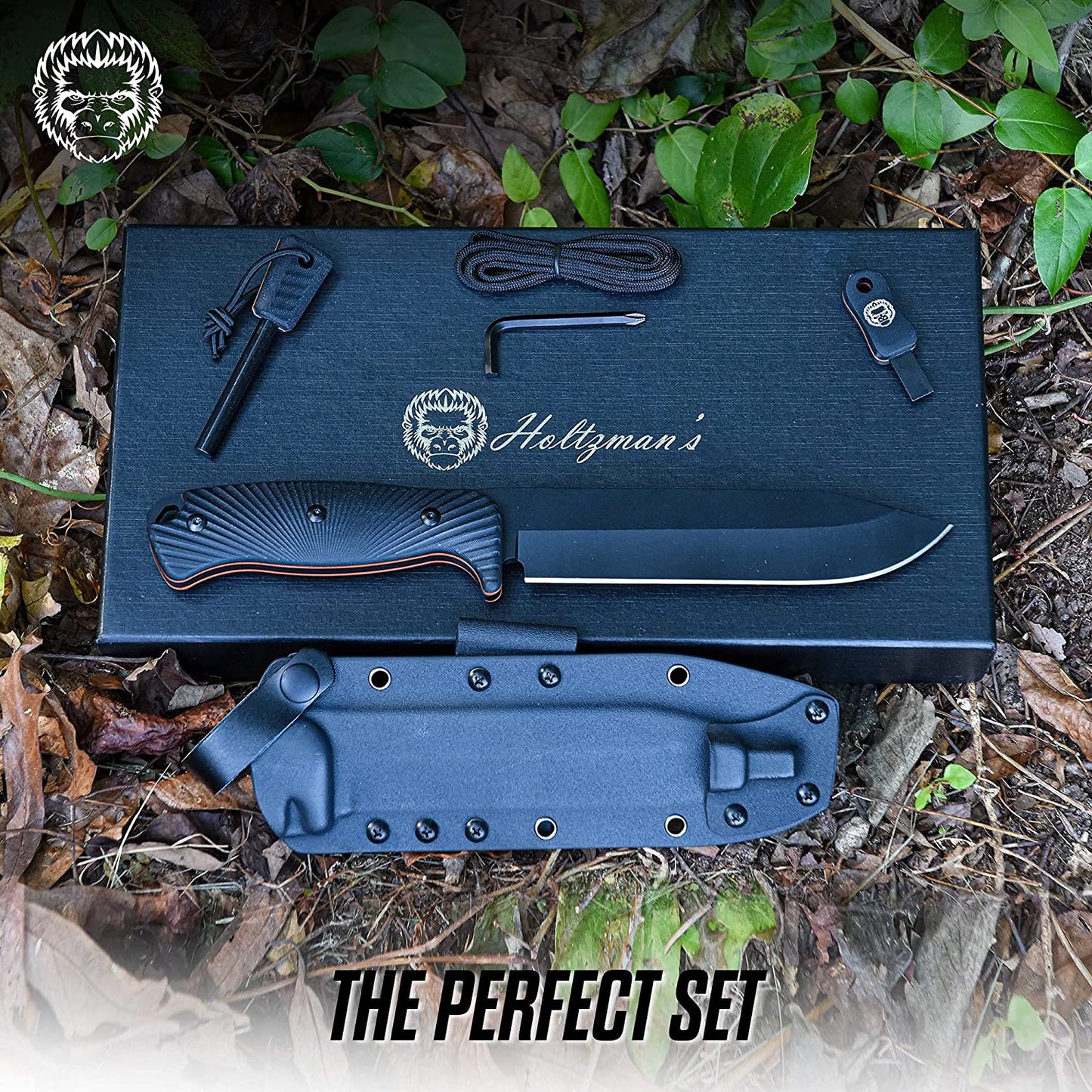 Holtzman's Gorilla Survival 12.32" LAVALINE SURVIVAL KNIFE WITH FIXED 1095 HIGH CARBON STEEL BLADE