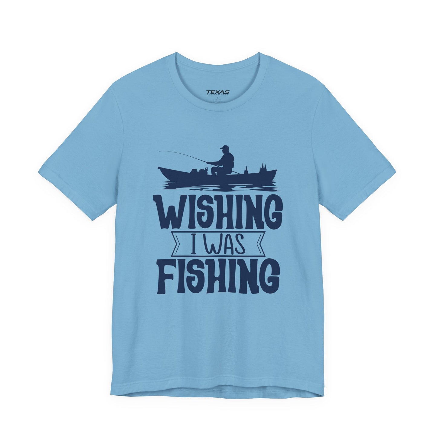 Texas Rigged Tees Wishing I Was Fishing (Boat Edition) — Unisex Cotton Tee