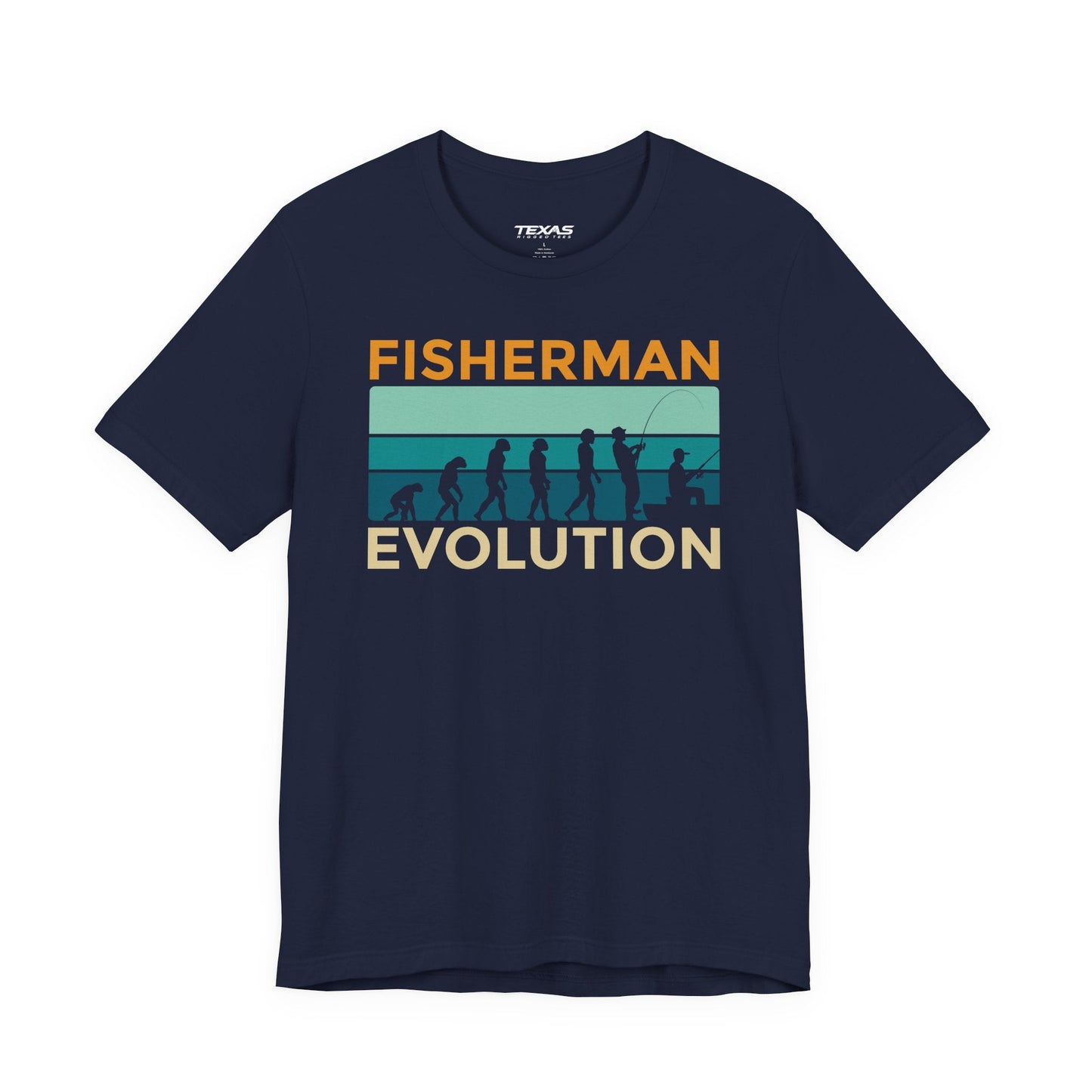 Texas Rigged Tees Fisherman Evolution — Unisex Cotton Tee