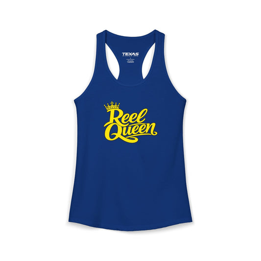Texas Rigged Tees Reel Queen — Women’s Racerback Tank