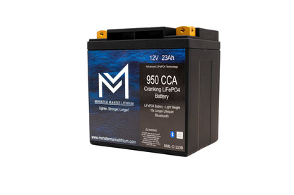 Monster Marine Lithium 950CCA 12V 23AH Cranking Lithium Battery - BLUETOOTH - MML-C1223B