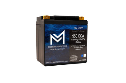 Monster Marine Lithium 950CCA 12V 23AH Cranking Lithium Battery - BLUETOOTH - MML-C1223B