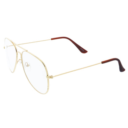 zeroUV Retro Full Metal Aviator Sunglasses With Clear Lenses Glasses 9591