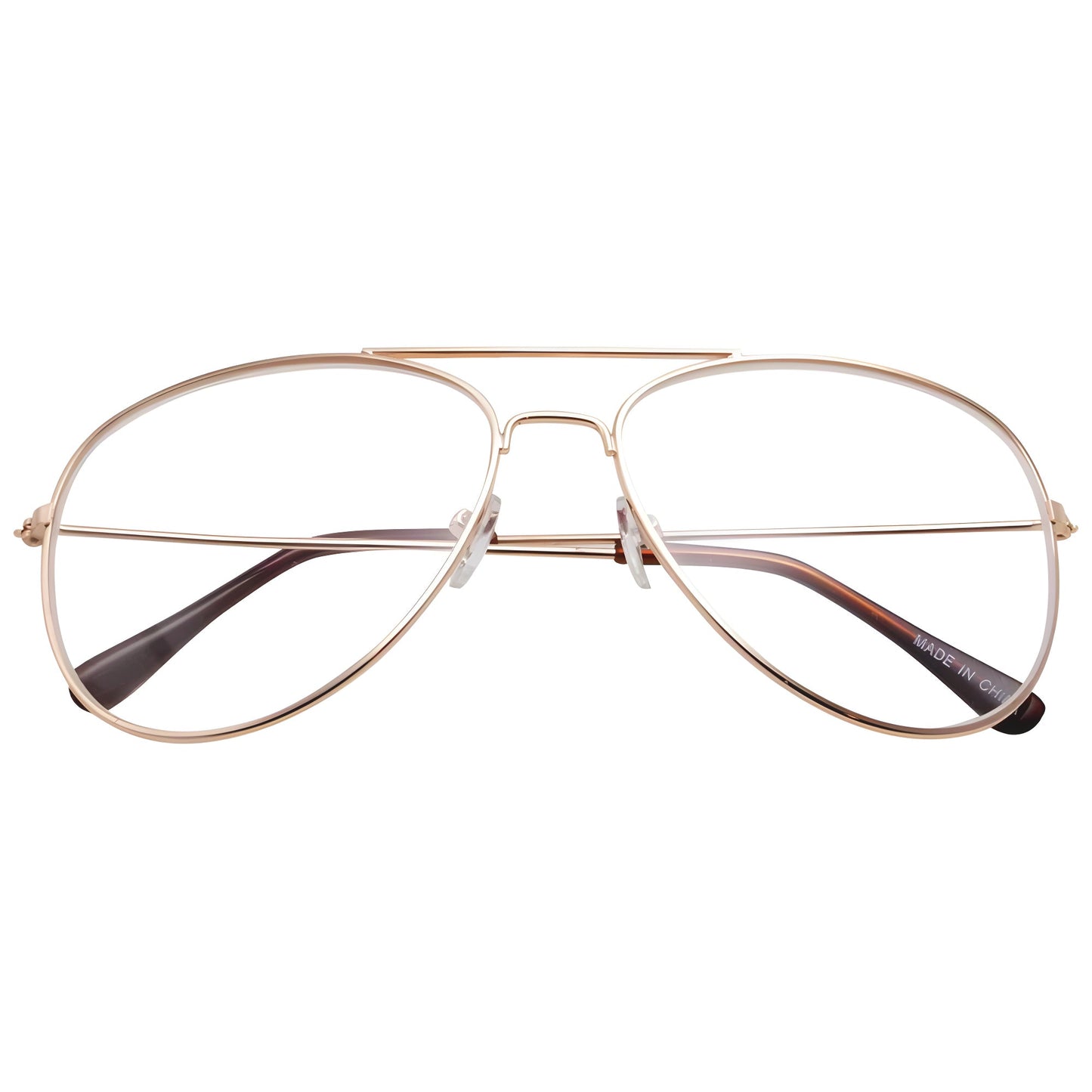 zeroUV Retro Full Metal Aviator Sunglasses With Clear Lenses Glasses 9591