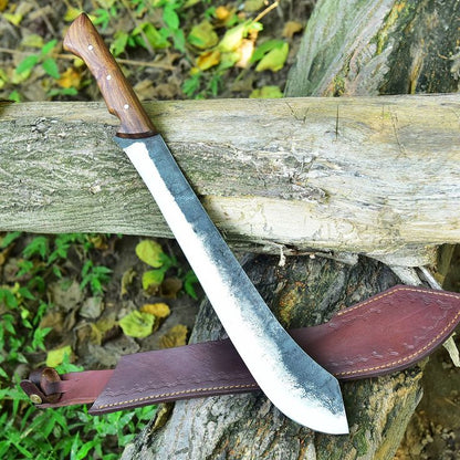 KBS Knives Trailblazer Camping Survival Knife – 19" Custom Handmade High Carbon Steel Blade with Rosewood Full Tang Handle