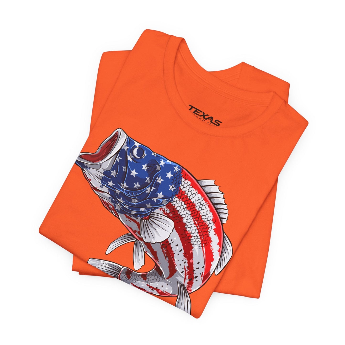 Texas Rigged Tees Patriotic Bass — Unisex Cotton Tee
