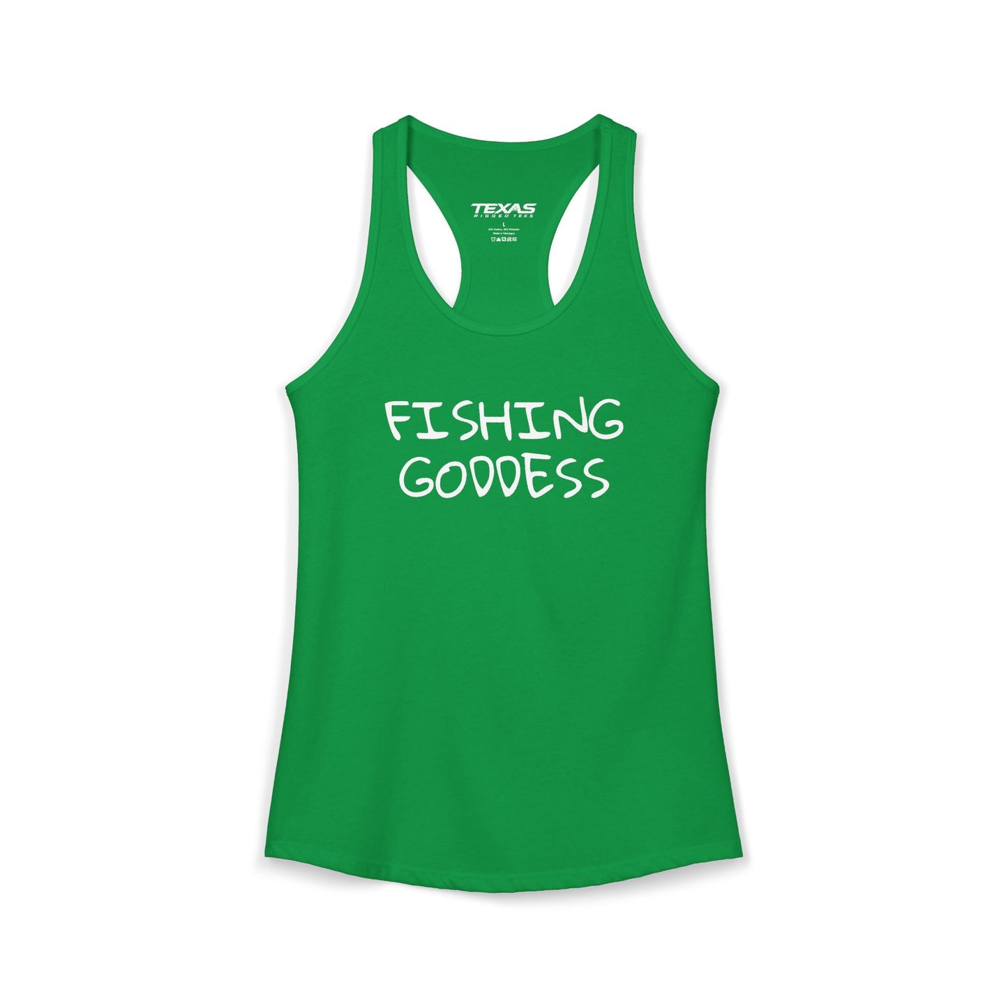 Texas Rigged Tees Fishing Goddess — Women’s Racerback Tank