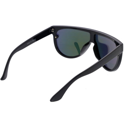 zeroUV Retro Modern Flat Top Mirror Lens Shield Aviator Sunglasses 9798