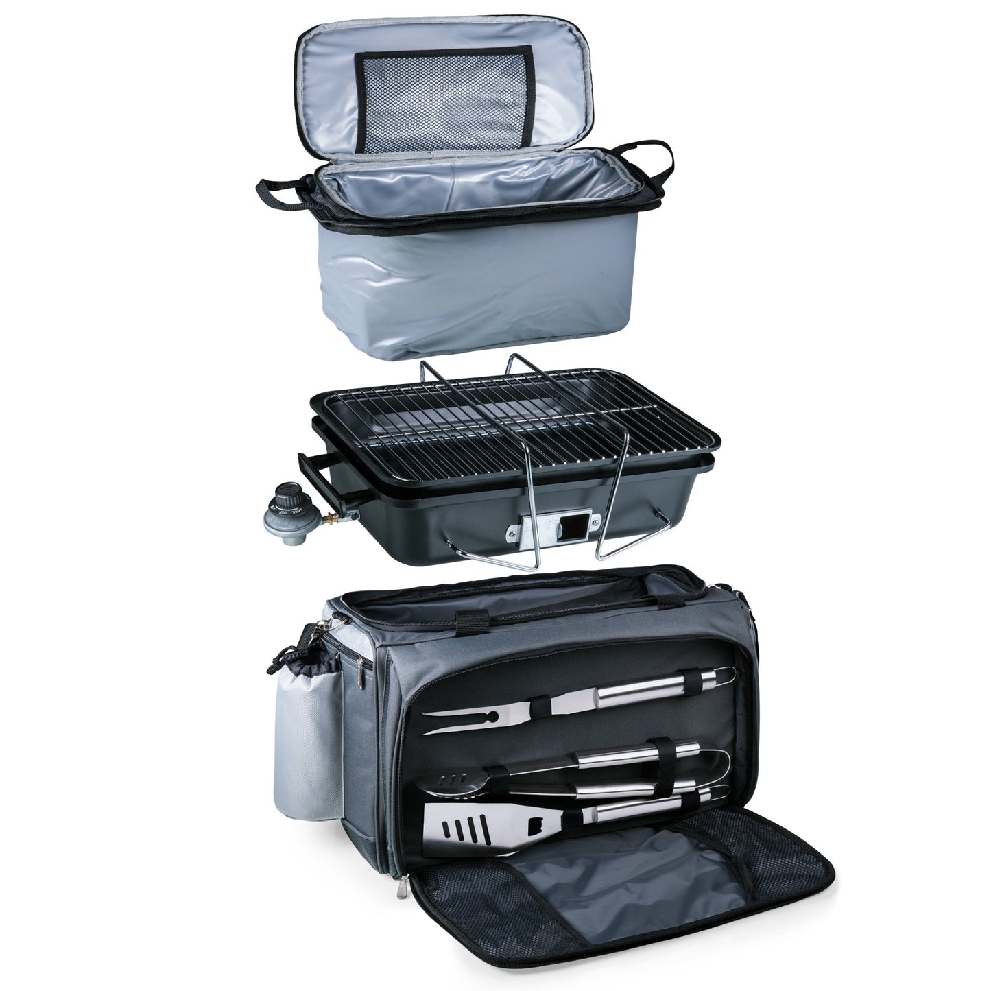 Picnic Time Vulcan Portable Propane Grill & Cooler Tote with Trolley
