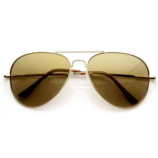 zeroUV  - Large Premium Metal Aviator Sunglasses W/ Spring Temples 1377