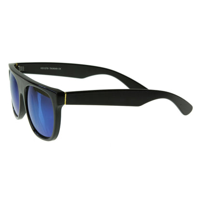 zeroUV Retro Super Flat Top Flash Mirrored Lens Sunglasses 8090