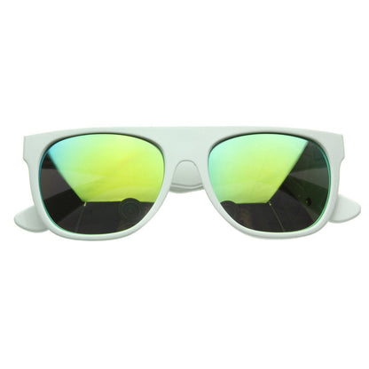 zeroUV Retro Super Flat Top Flash Mirrored Lens Sunglasses 8090