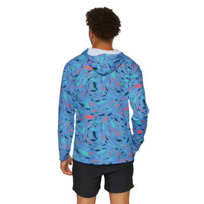 Texas Rigged Tees Colorful Swimming Fish — Unisex Fishing Pullover Hoodie (SPF 50+)