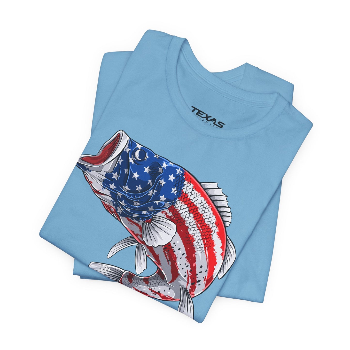 Texas Rigged Tees Patriotic Bass — Unisex Cotton Tee