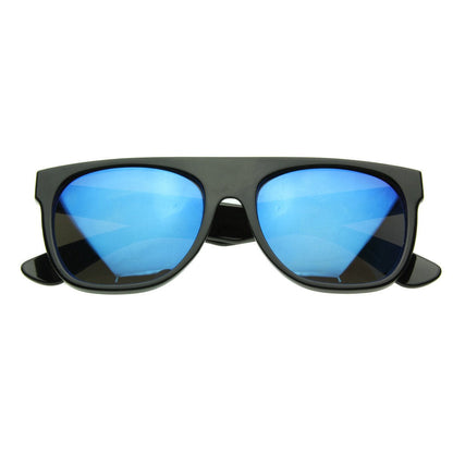 zeroUV Retro Super Flat Top Flash Mirrored Lens Sunglasses 8090