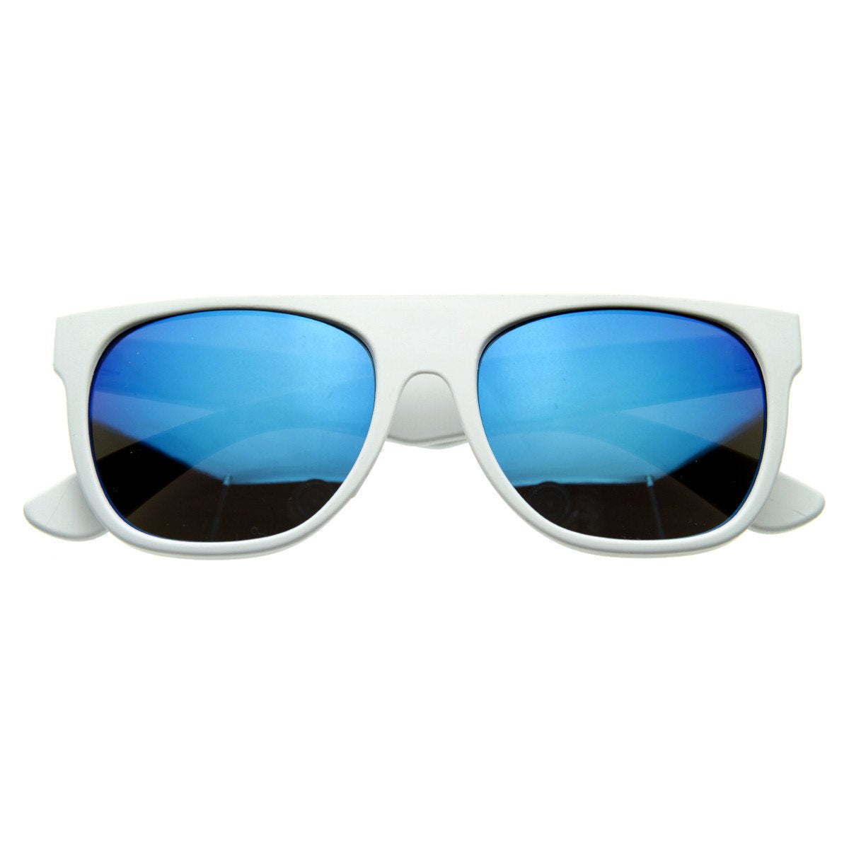 zeroUV Retro Super Flat Top Flash Mirrored Lens Sunglasses 8090