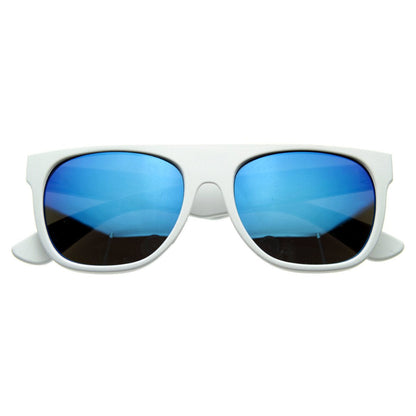 zeroUV Retro Super Flat Top Flash Mirrored Lens Sunglasses 8090