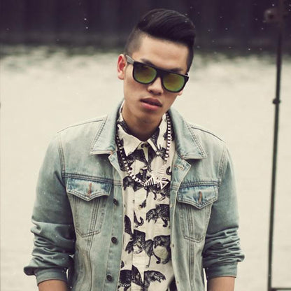 zeroUV Retro Super Flat Top Flash Mirrored Lens Sunglasses 8090