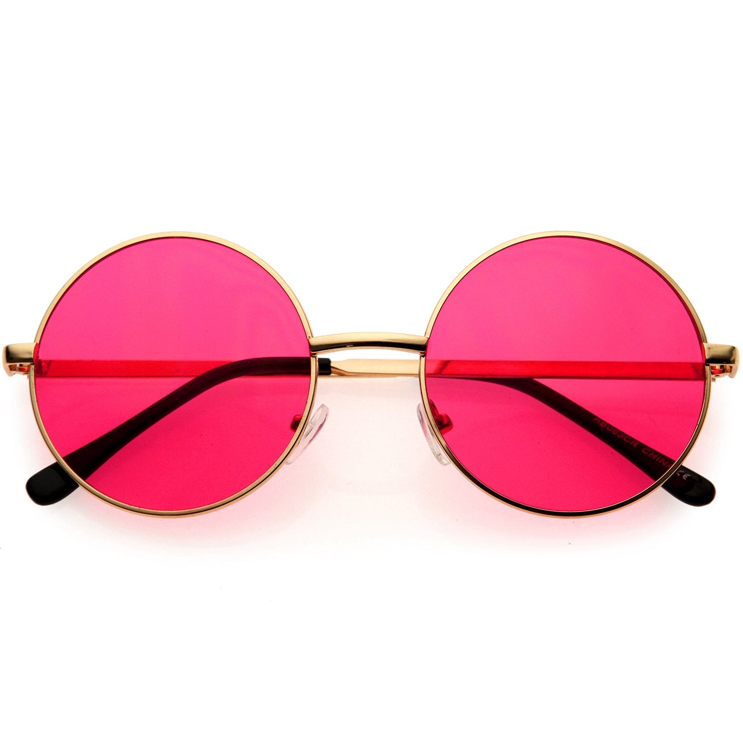 zeroUV Retro Hippie Round Color Tone Metal Sunglasses 9892