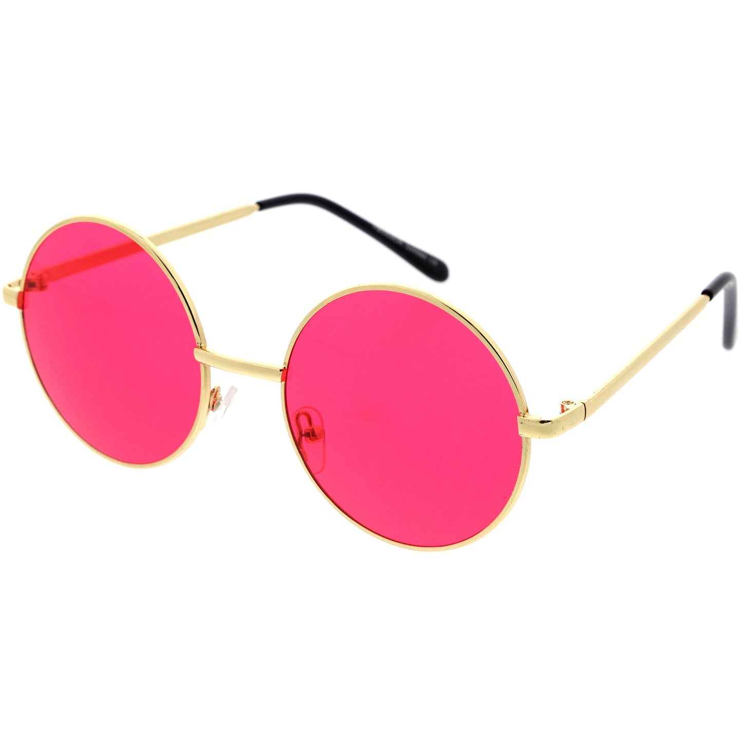 zeroUV Retro Hippie Round Color Tone Metal Sunglasses 9892