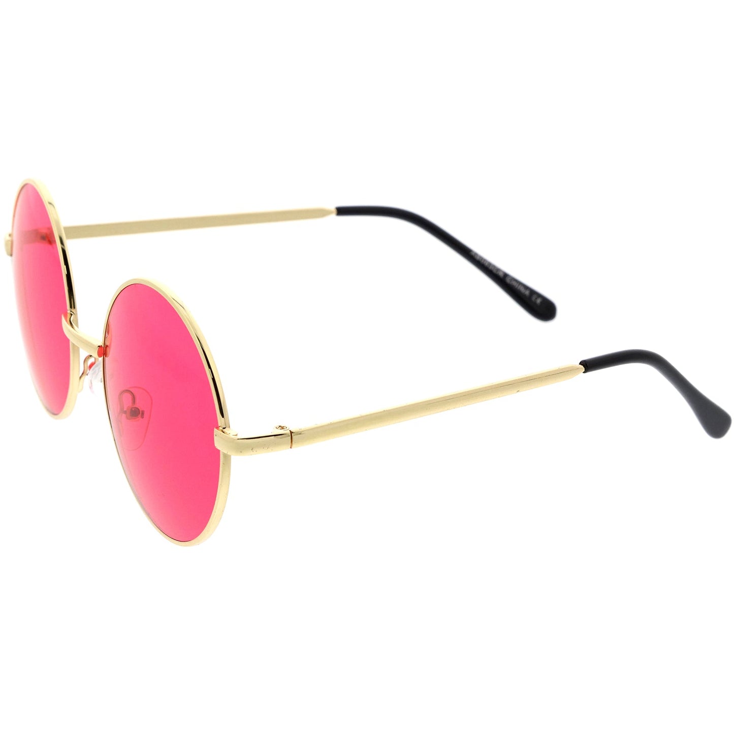 zeroUV Retro Hippie Round Color Tone Metal Sunglasses 9892