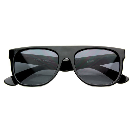 zeroUV Super Flat Block Top Retro Horned Rim Sunglasses 8066