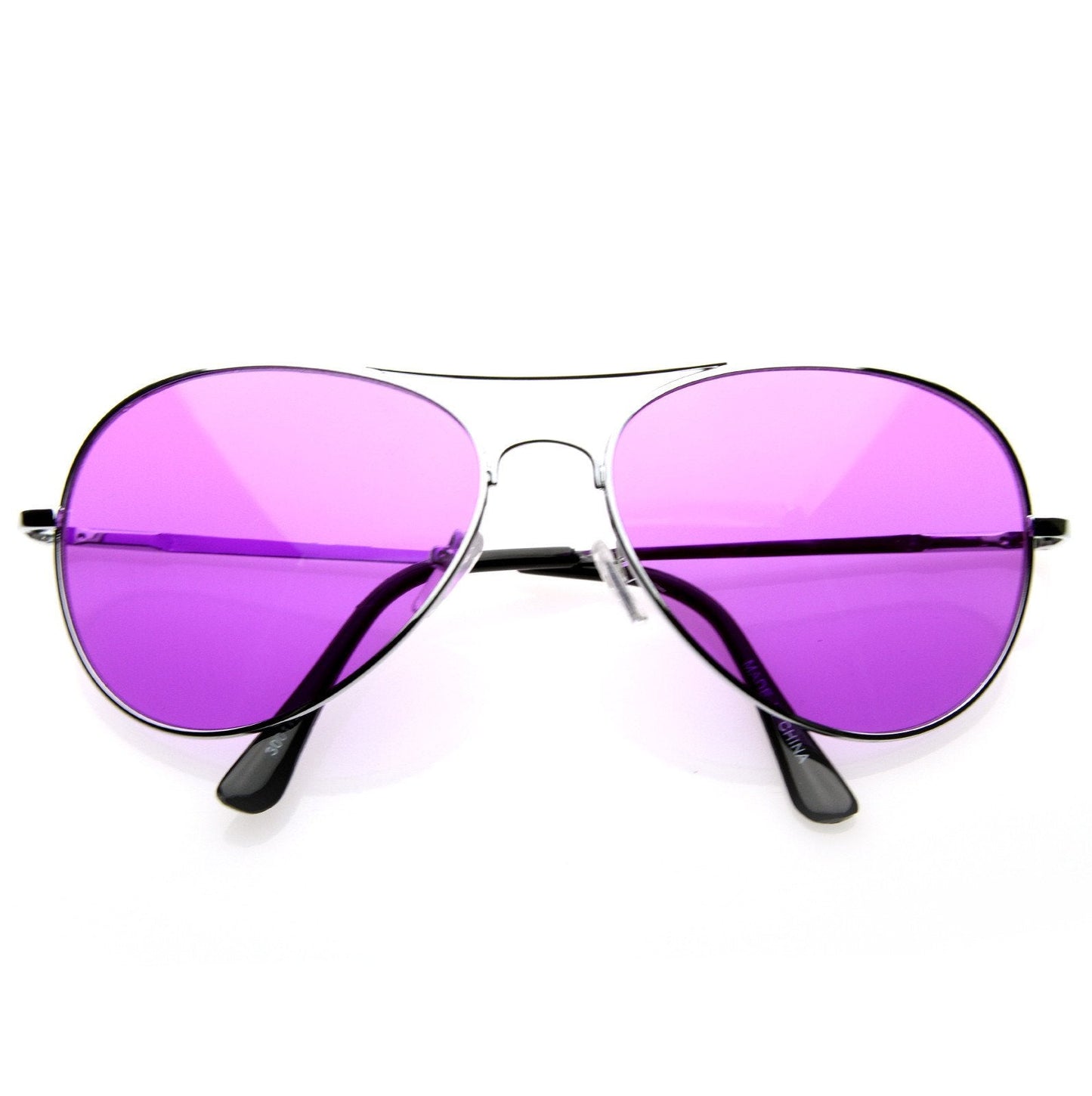 zeroUV Retro Metal Color Tinted Lens Aviator Sunglasses 8405 59mm