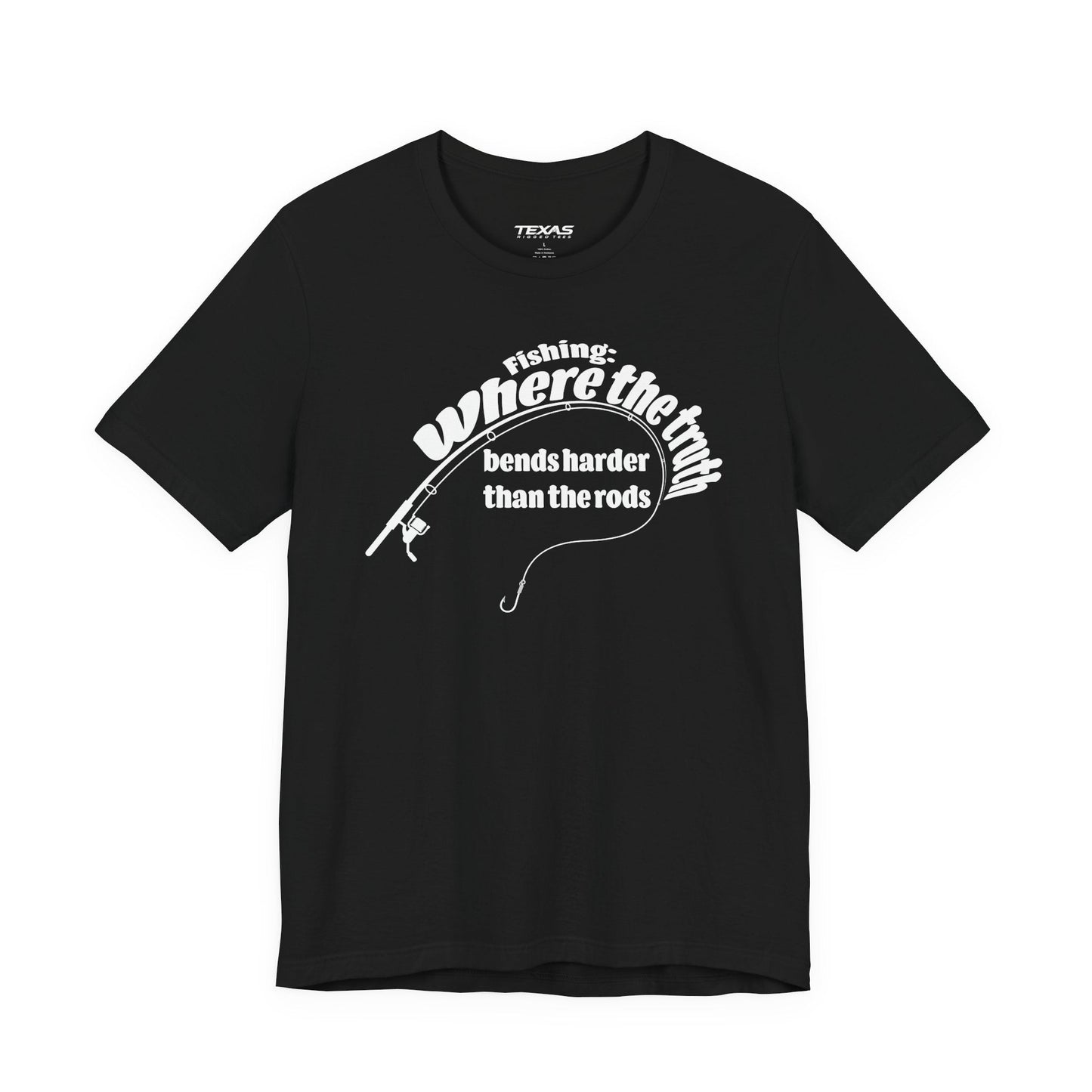 Texas Rigged Tees Fishing: Where the Truth Bends Harder Than the Rods — Unisex Cotton Tee