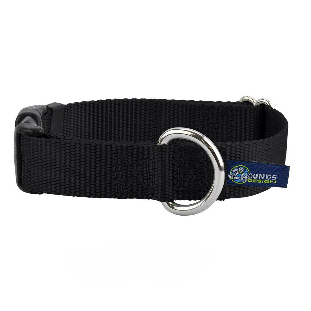 2 Hounds Design 5/8″ and 1″ Black Nylon Dog Collar