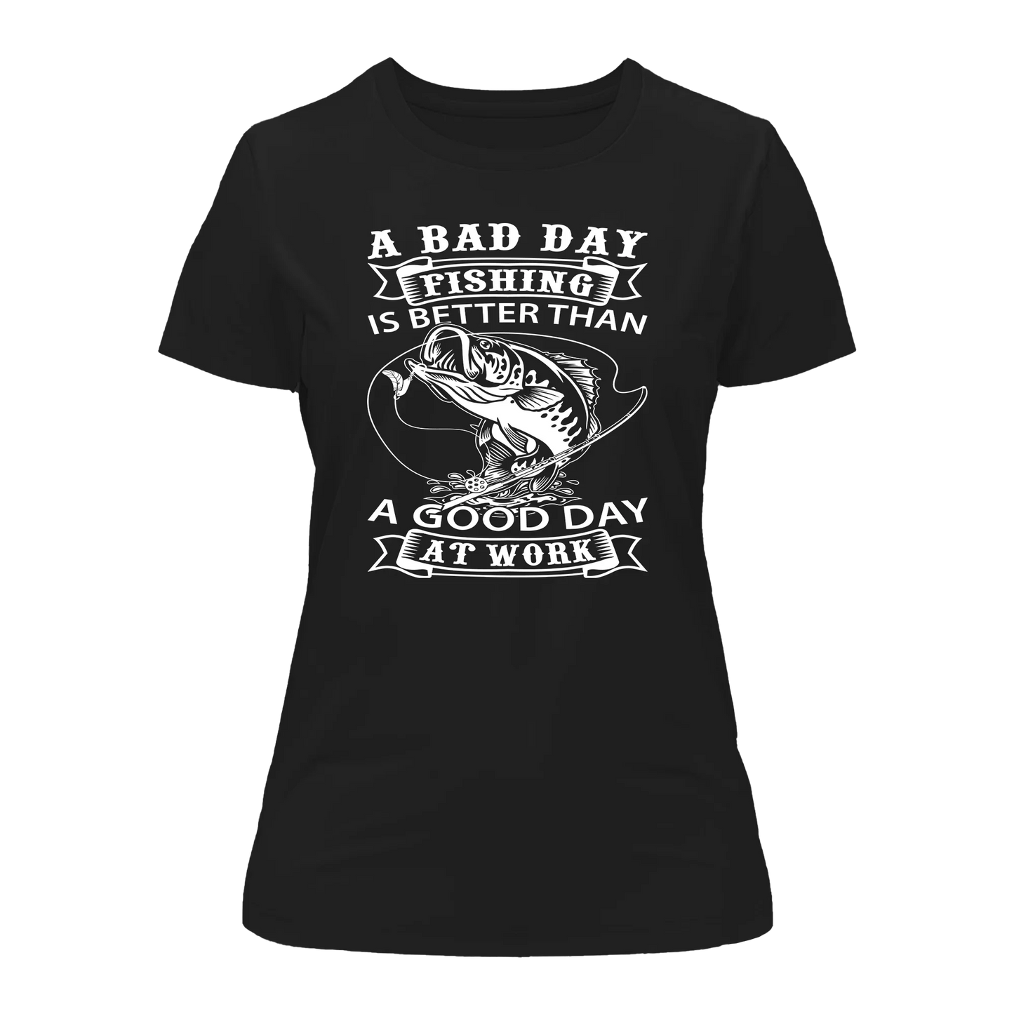 Outdoorzees A Bad Day Fishing Women Slim Fit T-Shirt