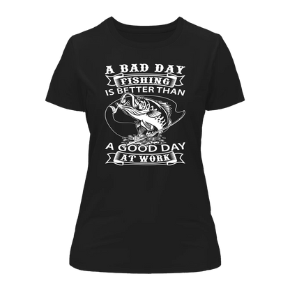 Outdoorzees A Bad Day Fishing Women Slim Fit T-Shirt