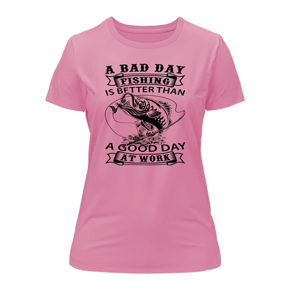 Outdoorzees A Bad Day Fishing Women Slim Fit T-Shirt