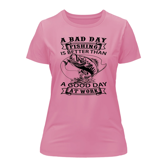 Outdoorzees A Bad Day Fishing Women Slim Fit T-Shirt