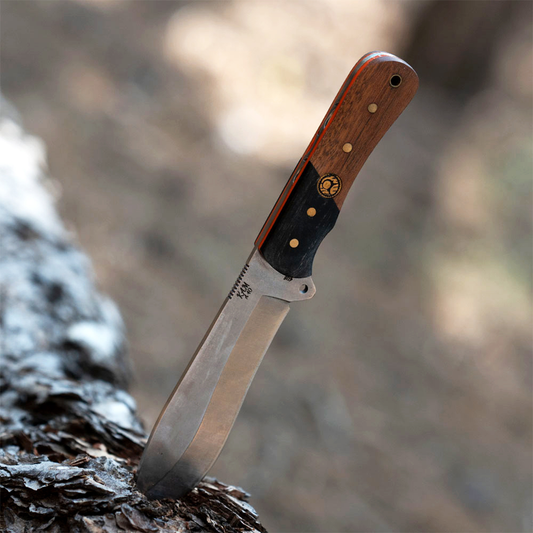 Kam Knife - A40 - Maun Wood Black and Brown Handle - Fixed Blade