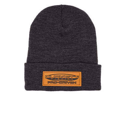 Duckett Leather Patch Beanie