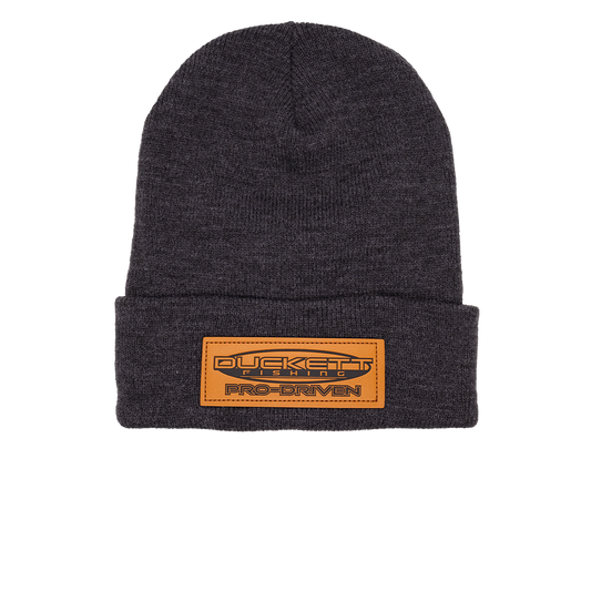 Duckett Leather Patch Beanie