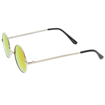 zeroUV Retro Lennon Style Round Circle Metal Mirror Lens Sunglasses 1408