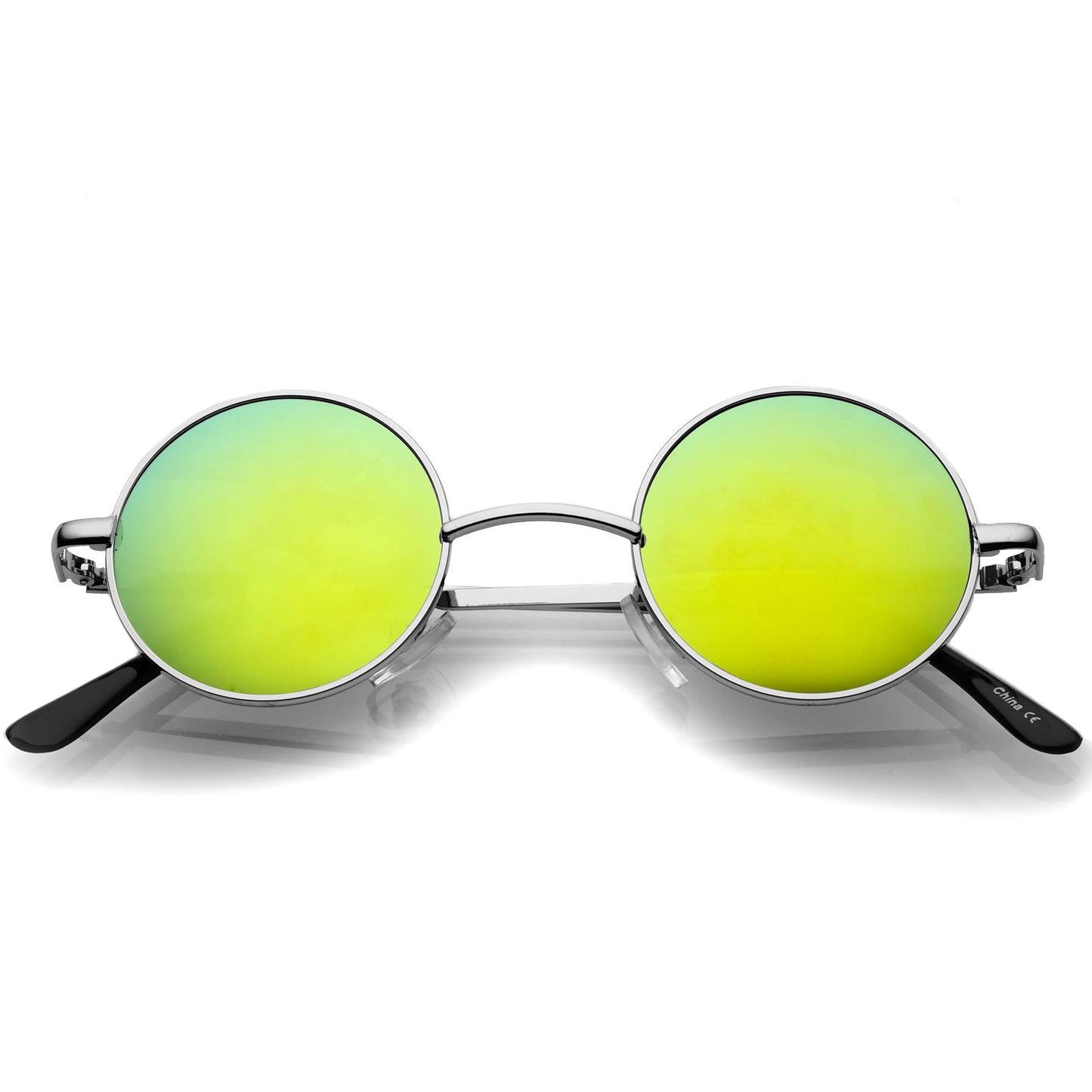 zeroUV Retro Lennon Style Round Circle Metal Mirror Lens Sunglasses 1408
