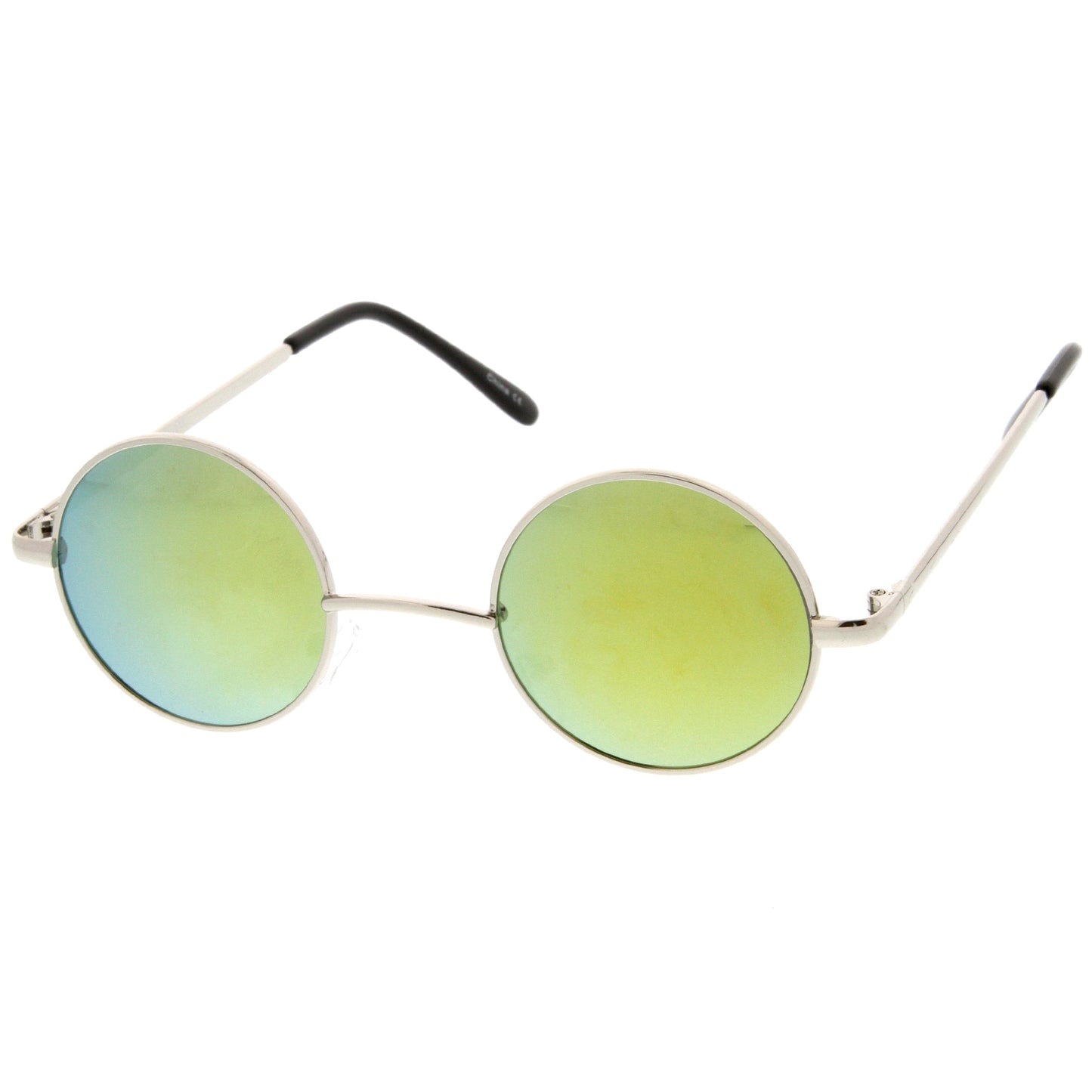 zeroUV Retro Lennon Style Round Circle Metal Mirror Lens Sunglasses 1408