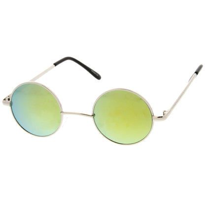 zeroUV Retro Lennon Style Round Circle Metal Mirror Lens Sunglasses 1408