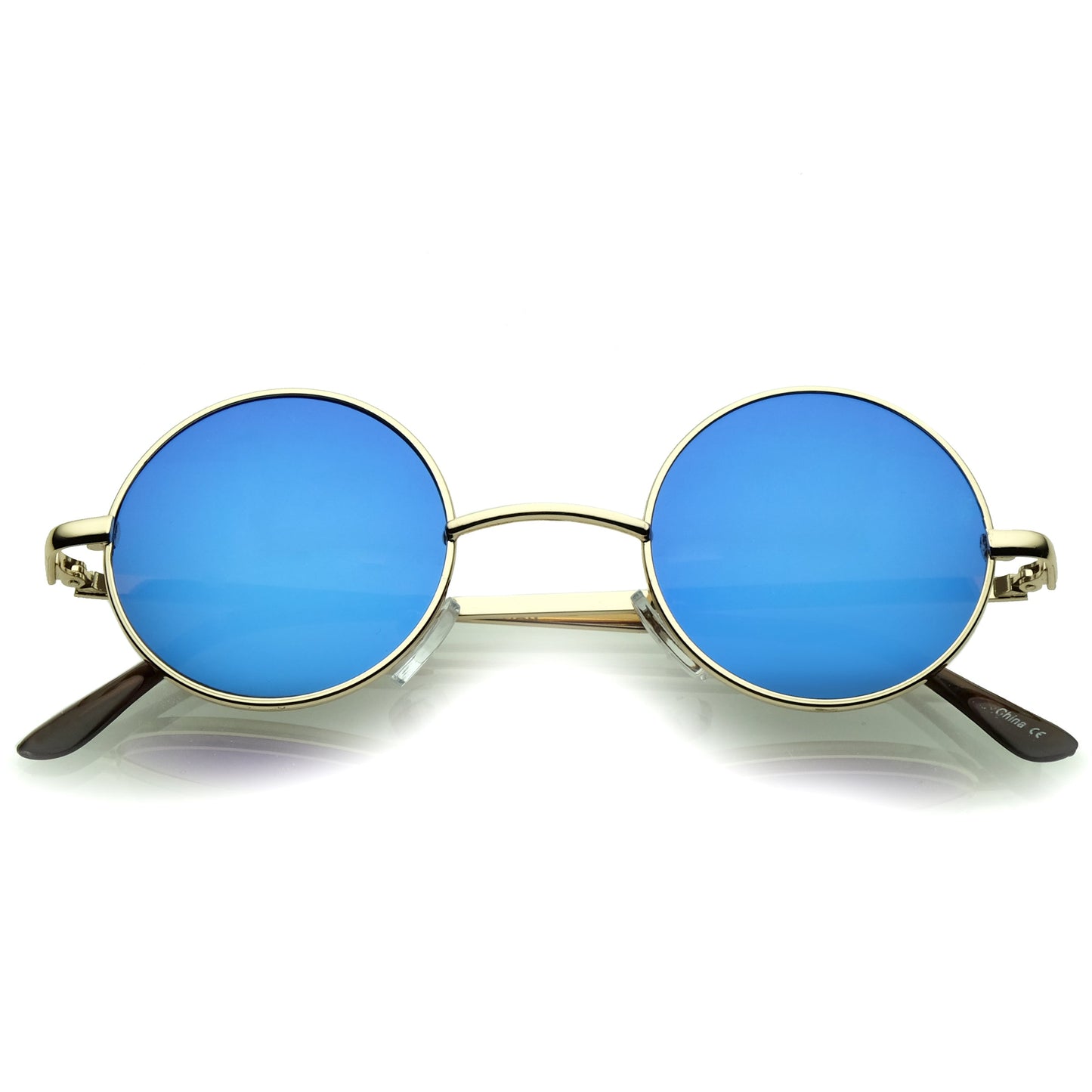 zeroUV Retro Lennon Style Round Circle Metal Mirror Lens Sunglasses 1408
